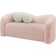 Meridian Furniture Kali Pink Faux Shearling Teddy Fabric Loveseat