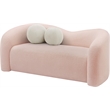 Meridian Furniture Kali Pink Faux Shearling Teddy Fabric Loveseat