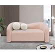 Meridian Furniture Kali Pink Faux Shearling Teddy Fabric Loveseat