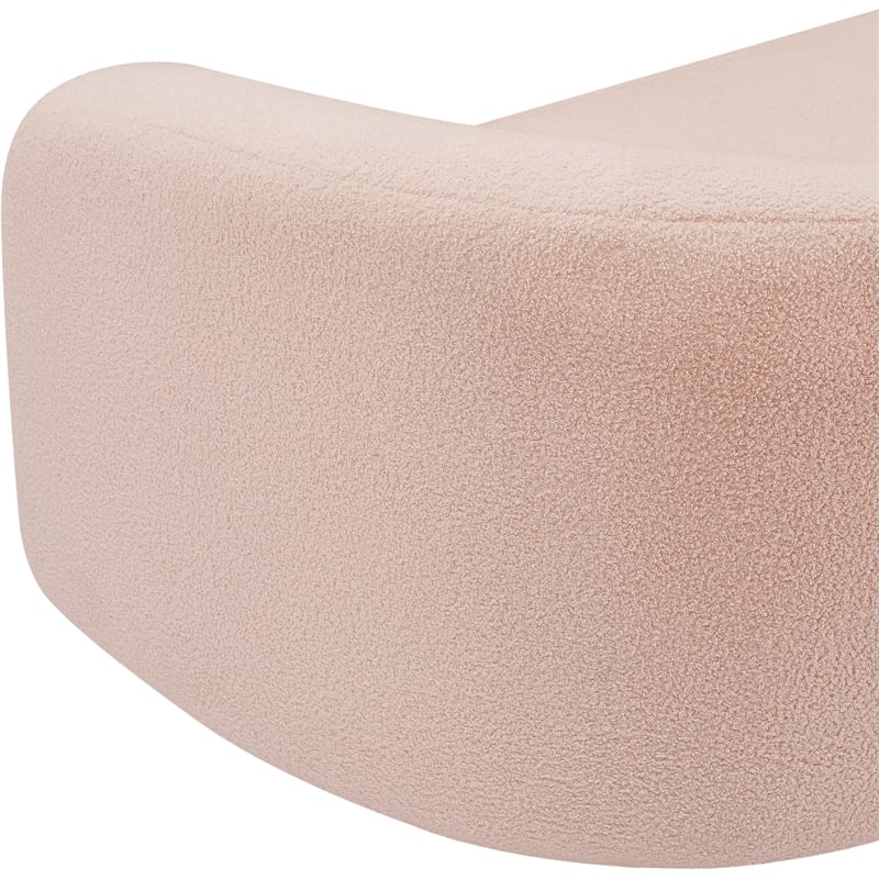 Meridian Furniture Kali Pink Faux Shearling Teddy Fabric Loveseat