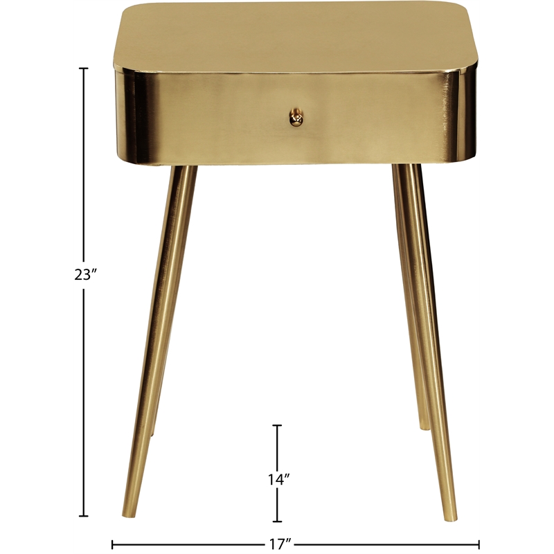 Meridian Furniture Rylan Gold Metal Night Stand