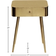 Meridian Furniture Rylan Gold Metal Night Stand