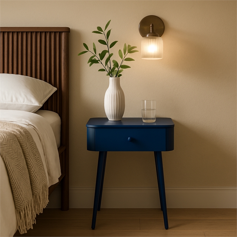 Meridian Furniture Rylan Navy Metal Night Stand