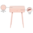 Meridian Furniture Rylan Pink Metal Night Stand