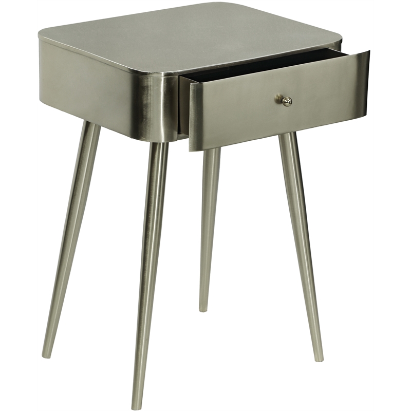 Meridian Furniture Rylan Silver Metal Night Stand