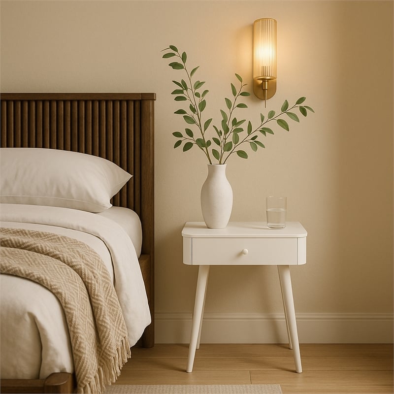 Meridian Furniture Rylan White Metal Night Stand