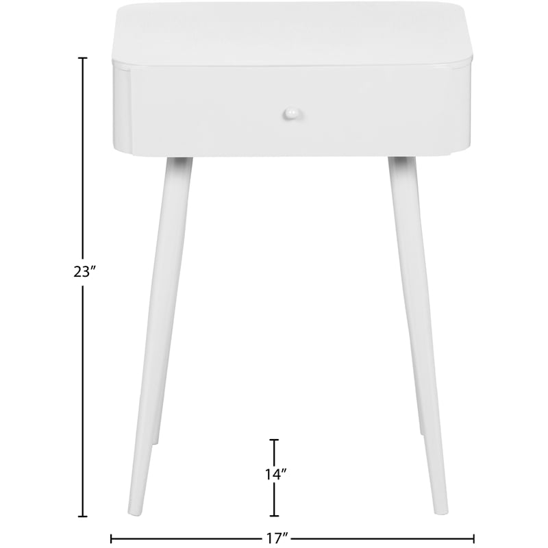 Meridian Furniture Rylan White Metal Night Stand