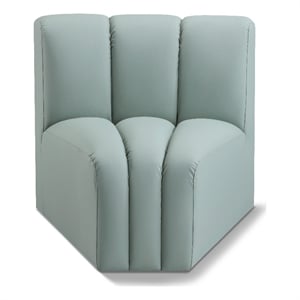 Meridian Furniture Arc Mint Green Vegan Leather Curved Corner