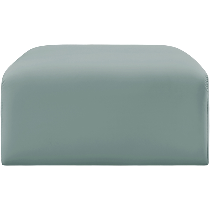 Meridian Furniture Arc Mint Green Vegan Leather Ottoman