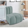 Meridian Furniture Arc Mint Green Vegan Leather Reverse Corner