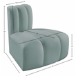 Meridian Furniture Arc Mint Green Vegan Leather Reverse Corner