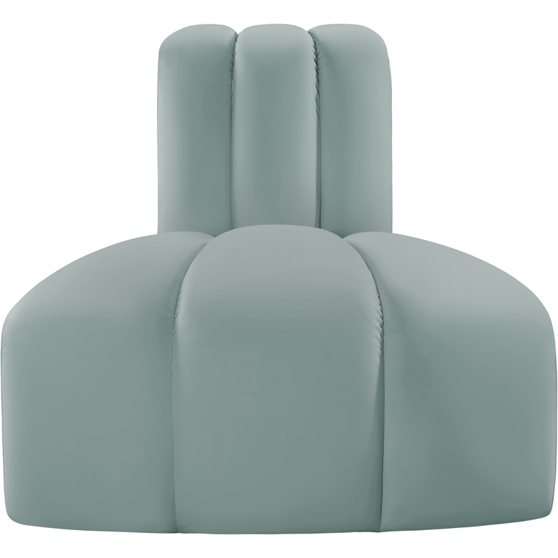 Meridian Furniture Arc Mint Green Vegan Leather Reverse Corner