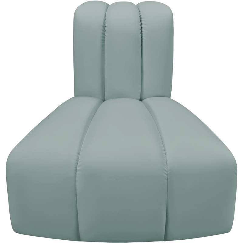 Meridian Furniture Arc Mint Green Vegan Leather Reverse Corner