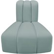 Meridian Furniture Arc Mint Green Vegan Leather Reverse Corner