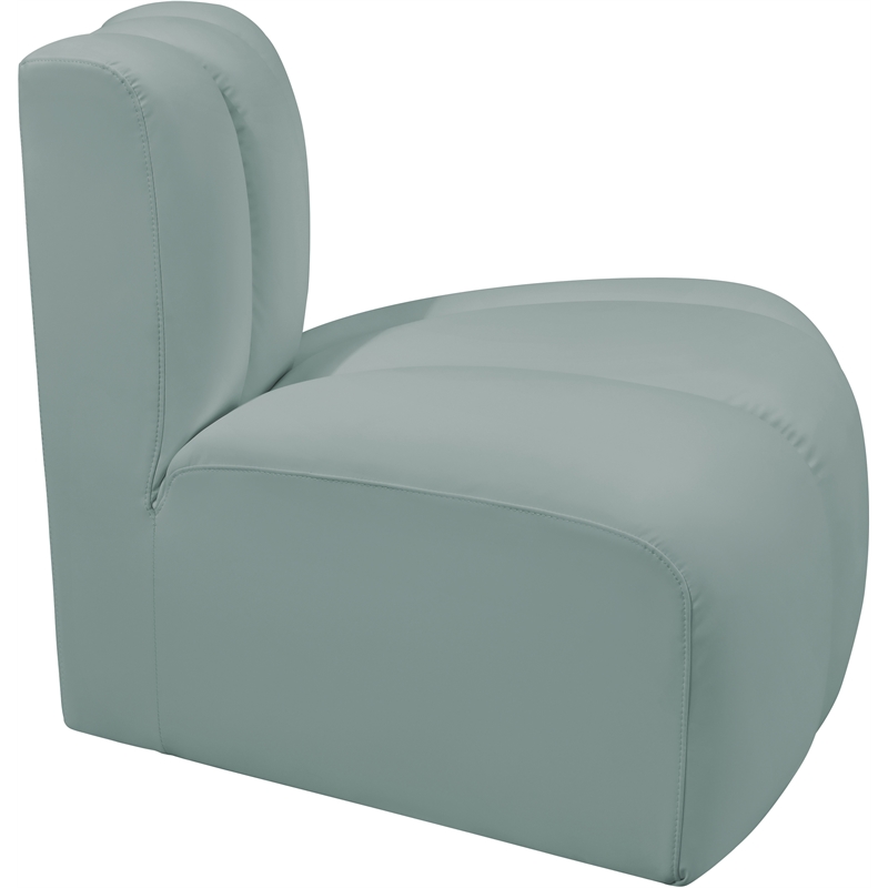 Meridian Furniture Arc Mint Green Vegan Leather Reverse Corner
