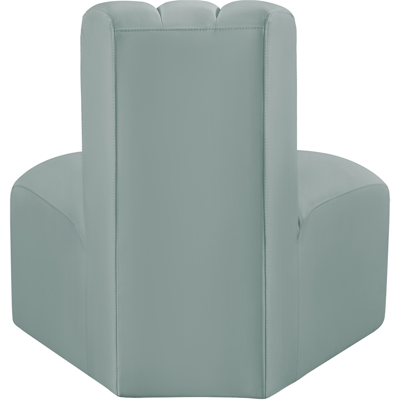 Meridian Furniture Arc Mint Green Vegan Leather Reverse Corner