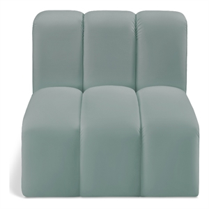 Meridian Furniture Arc Mint Green Vegan Leather Straight Chair