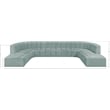 Meridian Furniture Arc Mint Green Vegan Leather Modular Sectional