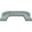 Meridian Furniture Arc Mint Green Vegan Leather Modular Sectional