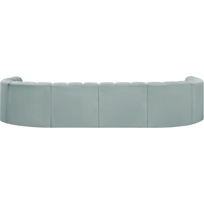 Meridian Furniture Arc Mint Green Vegan Leather Modular Sectional