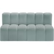 Meridian Furniture Arc Mint Green Vegan Leather Modular Sectional
