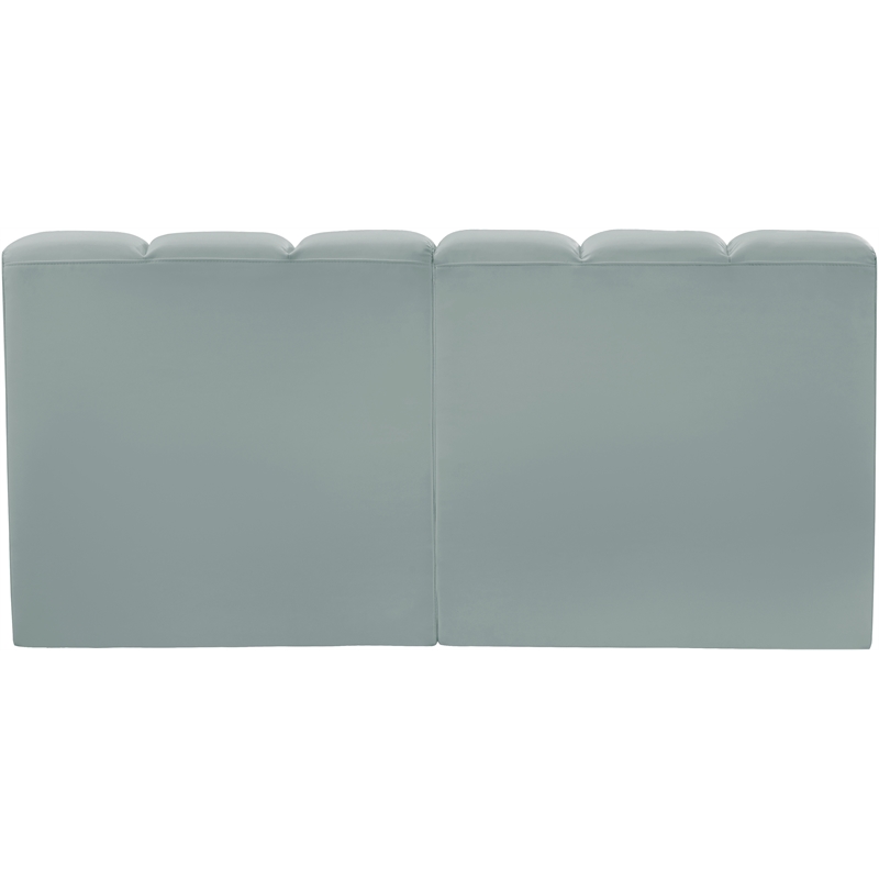 Meridian Furniture Arc Mint Green Vegan Leather Modular Sectional