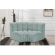 Meridian Furniture Arc Mint Green Vegan Leather Modular Sectional