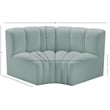Meridian Furniture Arc Mint Green Vegan Leather Modular Sectional
