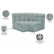 Meridian Furniture Arc Mint Green Vegan Leather Modular Sectional