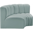 Meridian Furniture Arc Mint Green Vegan Leather Modular Sectional