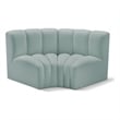 Meridian Furniture Arc Mint Green Vegan Leather Modular Sectional