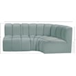 Meridian Furniture Arc Mint Green Vegan Leather Modular Sectional