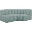 Meridian Furniture Arc Mint Green Vegan Leather Modular Sectional