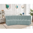 Meridian Furniture Arc Mint Green Vegan Leather Modular Sectional
