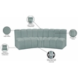 Meridian Furniture Arc Mint Green Vegan Leather Modular Sectional