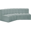 Meridian Furniture Arc Mint Green Vegan Leather Modular Sectional