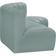 Meridian Furniture Arc Mint Green Vegan Leather Modular Sectional