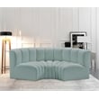 Meridian Furniture Arc Mint Green Vegan Leather Modular Sectional