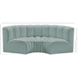 Meridian Furniture Arc Mint Green Vegan Leather Modular Sectional