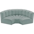 Meridian Furniture Arc Mint Green Vegan Leather Modular Sectional
