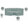 Meridian Furniture Arc Mint Green Vegan Leather Modular Sectional