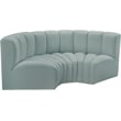 Meridian Furniture Arc Mint Green Vegan Leather Modular Sectional