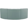 Meridian Furniture Arc Mint Green Vegan Leather Modular Sectional