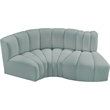 Meridian Furniture Arc Mint Green Vegan Leather Modular Sectional