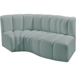 Meridian Furniture Arc Mint Green Vegan Leather Modular Sectional
