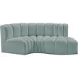 Meridian Furniture Arc Mint Green Vegan Leather Modular Sectional