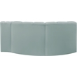 Meridian Furniture Arc Mint Green Vegan Leather Modular Sectional