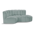 Meridian Furniture Arc Mint Green Vegan Leather Modular Sectional