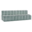 Meridian Furniture Arc Mint Green Vegan Leather Modular Sectional