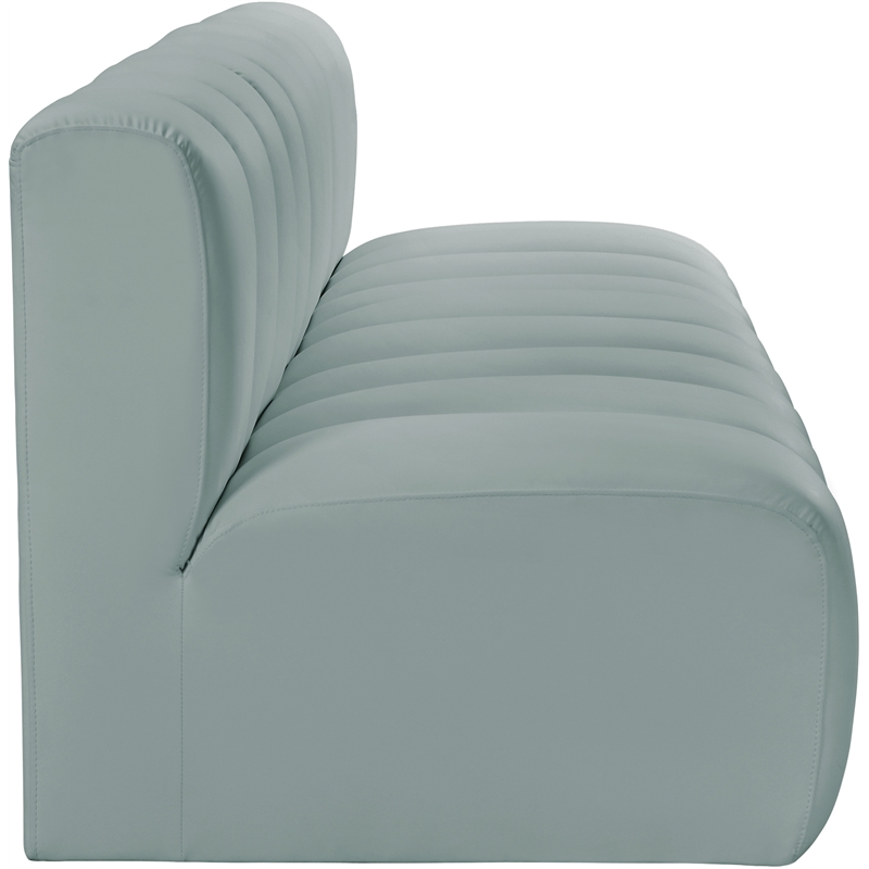 Meridian Furniture Arc Mint Green Vegan Leather Modular Sectional